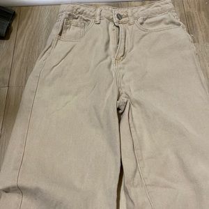 beige wide leg jeans!